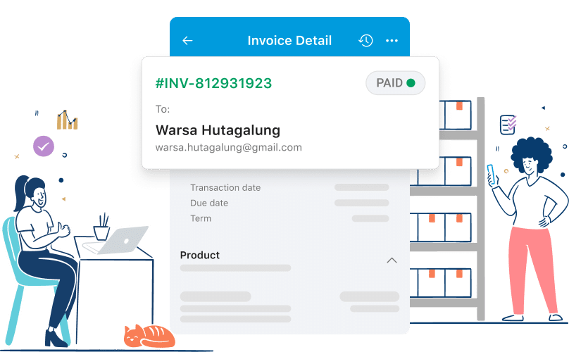 rincian invoice pada aplikasi akuntansi Jurnal