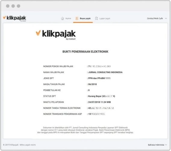 bukti bayar elektronik