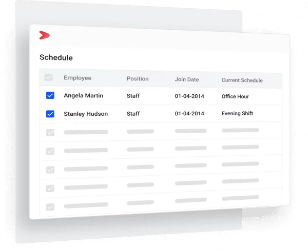 daftar shift kerja karyawan pada software attendance management talenta
