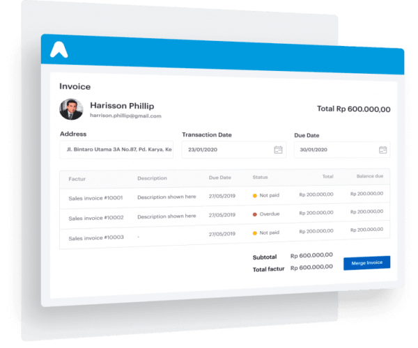 membuat invoice gabungan untuk pelanggan