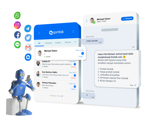 aplikasi customer service Qontak