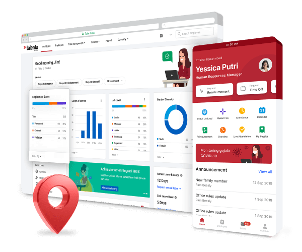 fitur absensi untuk aplikasi ERP Mekari
