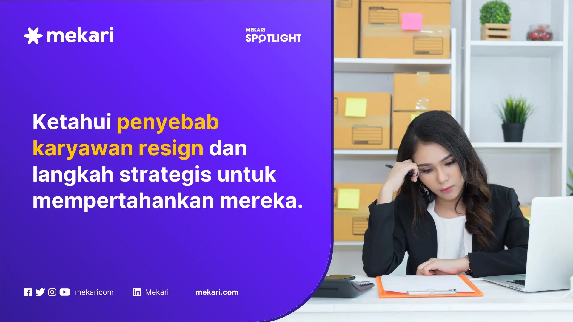 Seorang karyawan sedang stres bekerja, yang dapat menjadi alasan karyawan resign