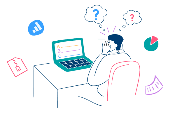 ilustrasi seorang akuntan tidak menggunakan software akuntansi