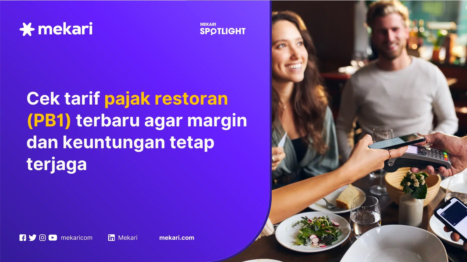 Contoh pembayaran transaksi di restoran yang dikenai PB1 atau service tax