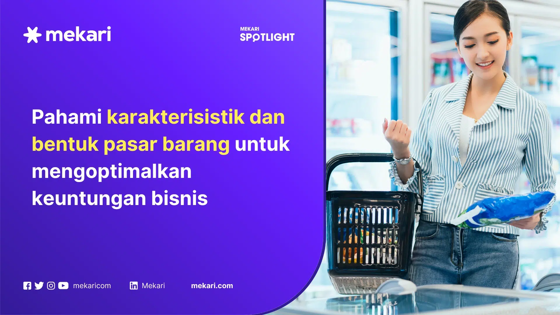 Ilustrasi Bentuk dan Contoh Pasar Barang, yakni supermarket dan pembeli yang sedang bertransaksi