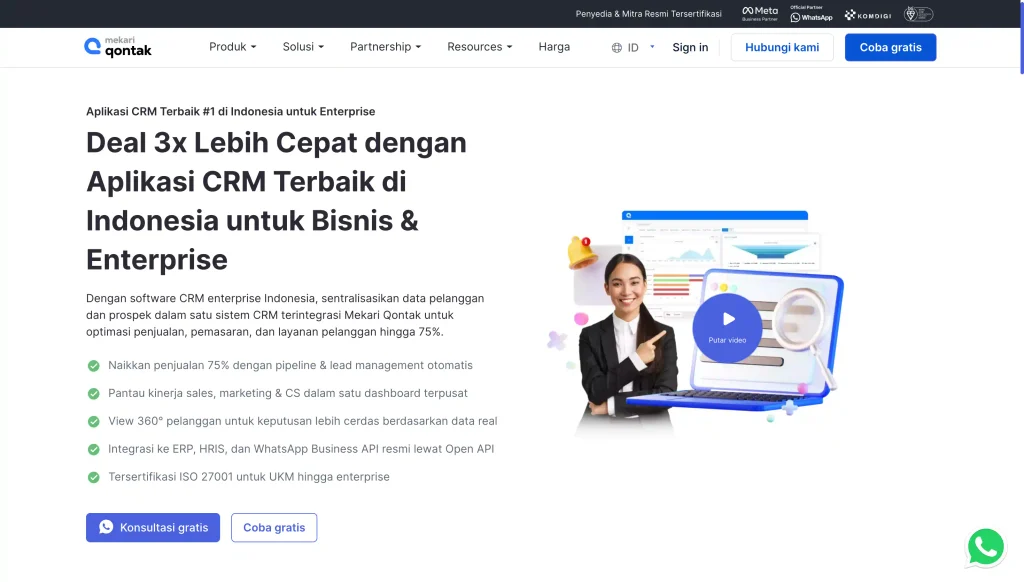 Aplikasi CRM terbaik dari Mekari Qontak