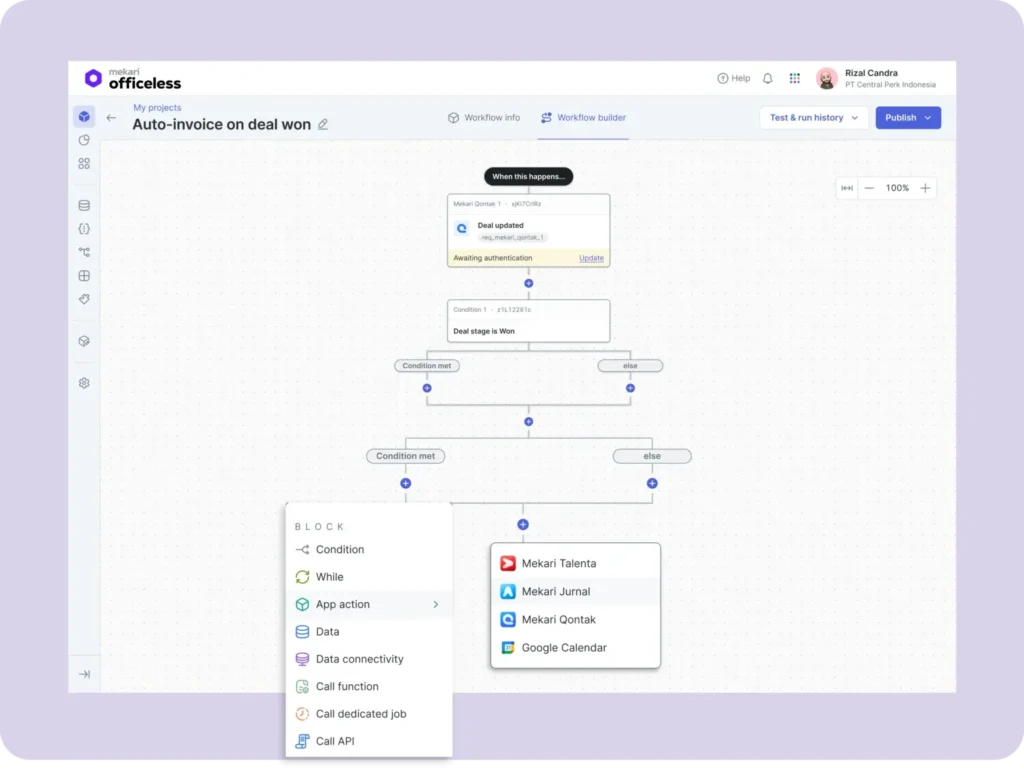 Software custom Mekari Officeless