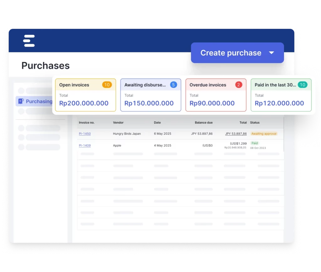 mekari expense purchase list