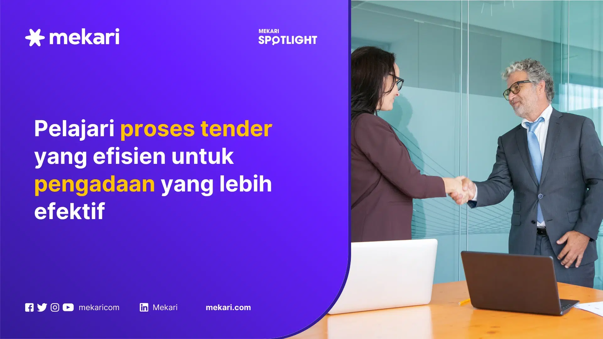 Ilustrasi 2 orang sedang melaksanakan proses tender hingga deal
