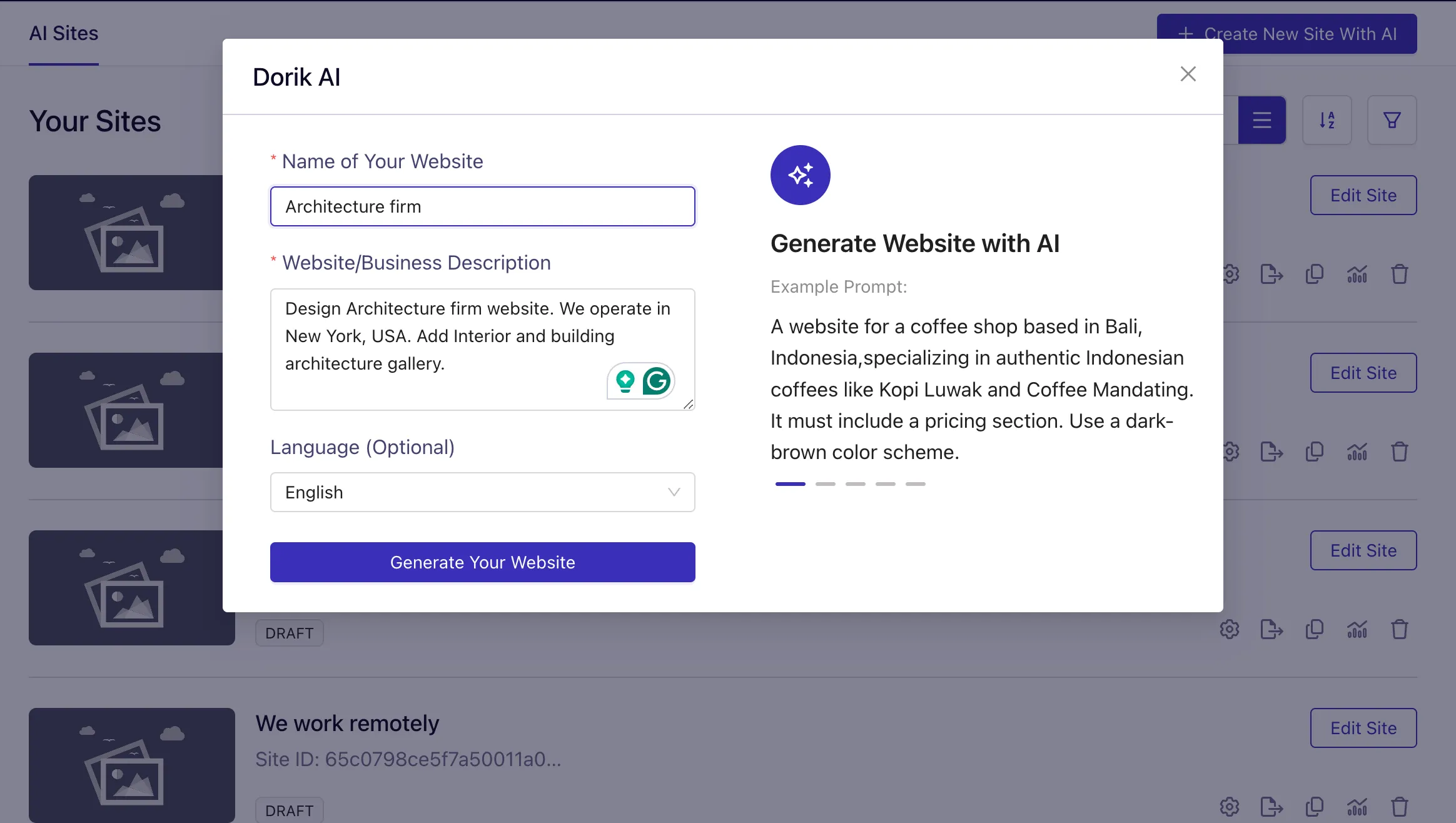 dorik website builder