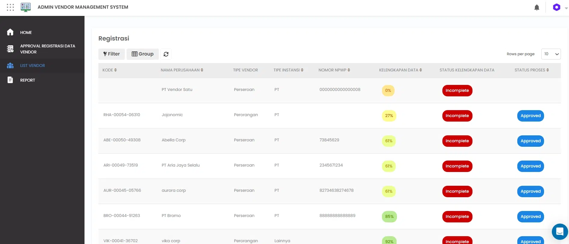 vendor management system mekari officeless