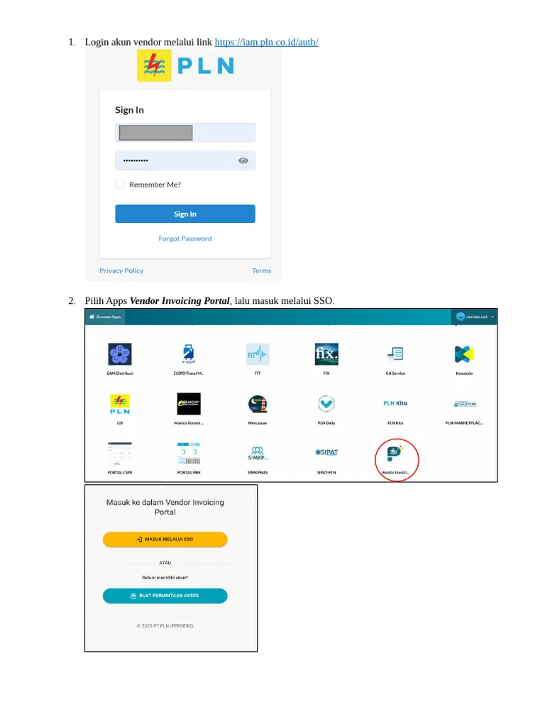 vendor invoicing portal PLN