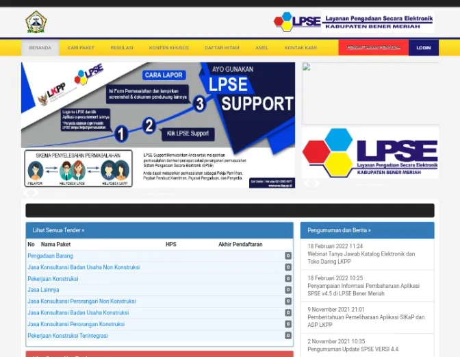 lpse pengumuman tender