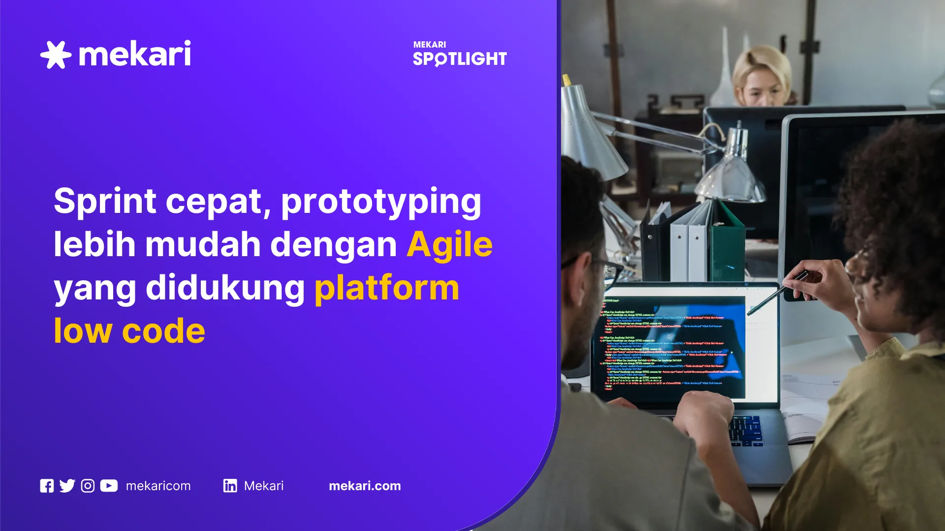 mekari officeless agile software development dengan low codeno code platform featured image