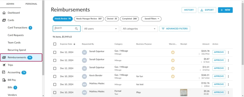 emburse reimbursements