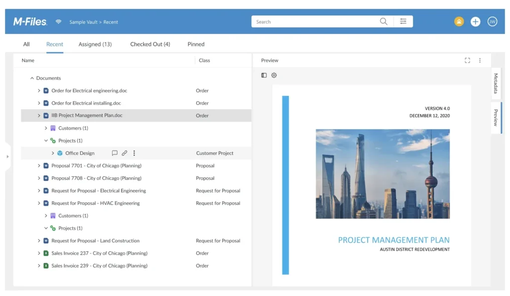 Dashboard DMS M-Files