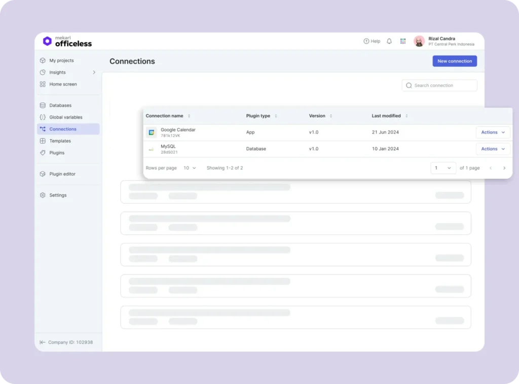 Integration Mekari Officeless - AI for workflow automation