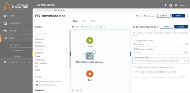 Automation Anywhere-AI for workflow automation