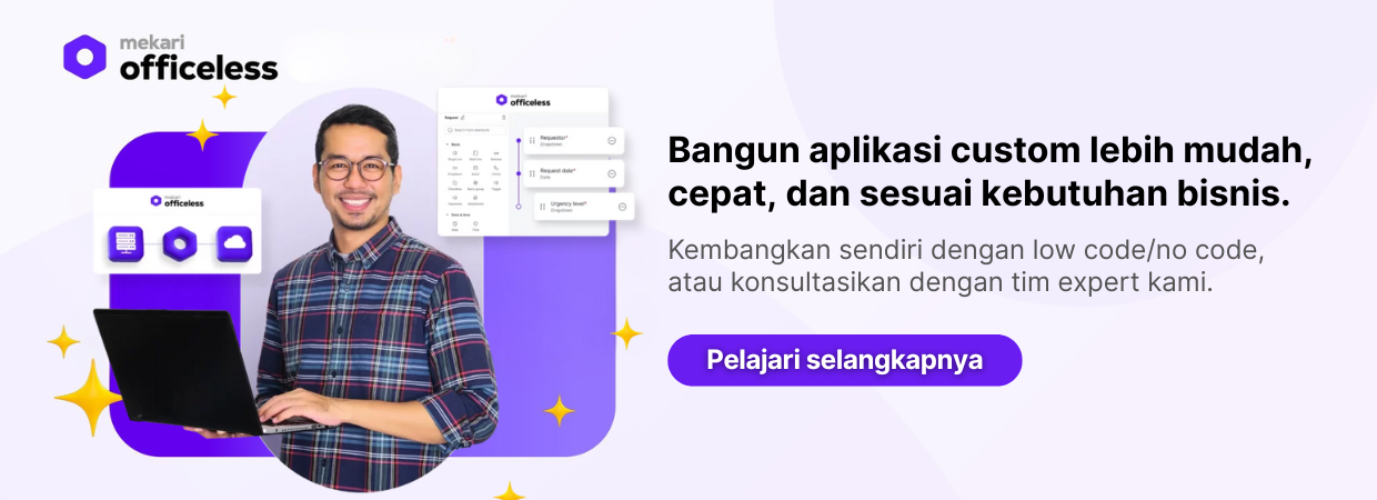 mekari officeless custom software low code no code banner