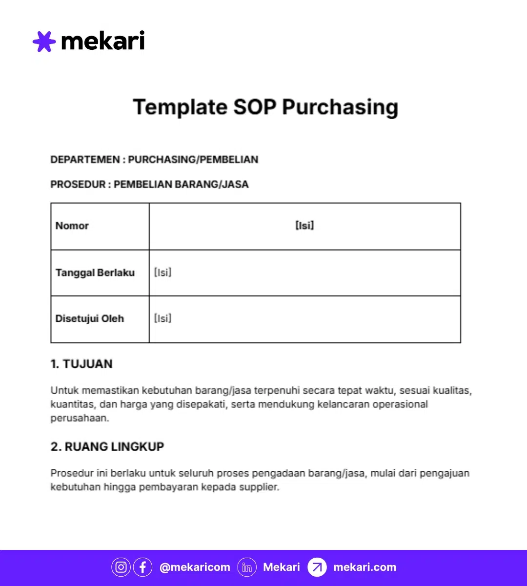 mekari expense template sop purchasing 