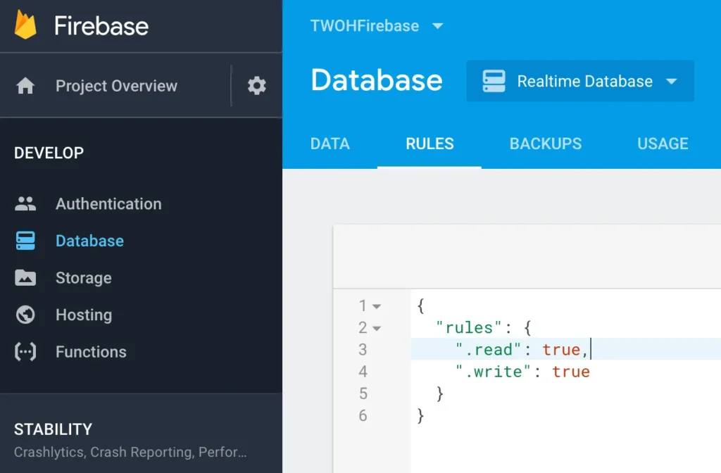 firebase database