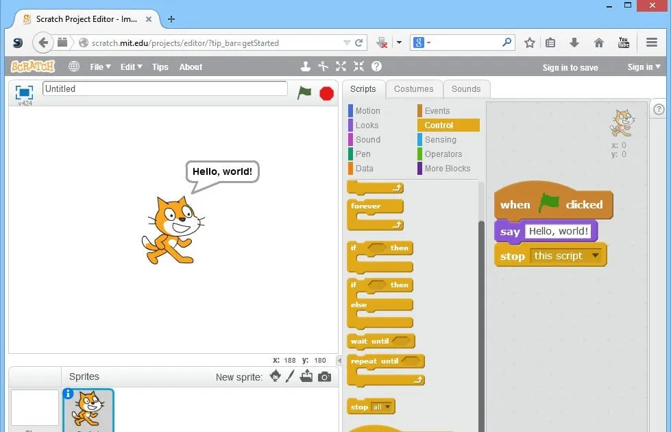 visual programming example from scratch