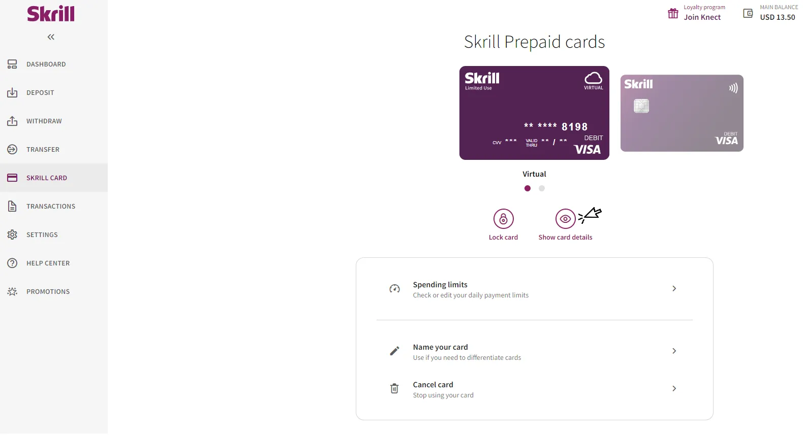 Skrill Virtual Prepaid Card
