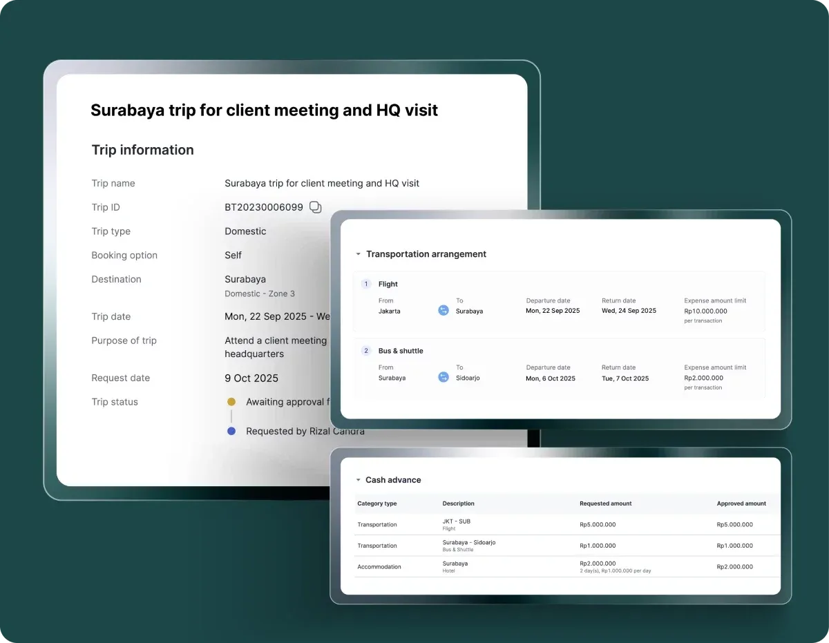 business trip reporting mekari expense