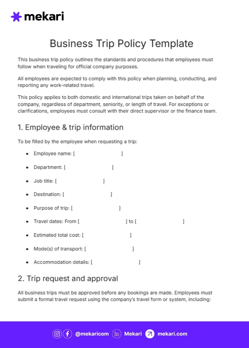 mekari expense business trip policy template featured image