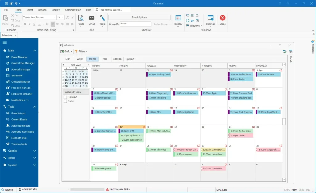 Dashboard Aplikasi Catering Caterease