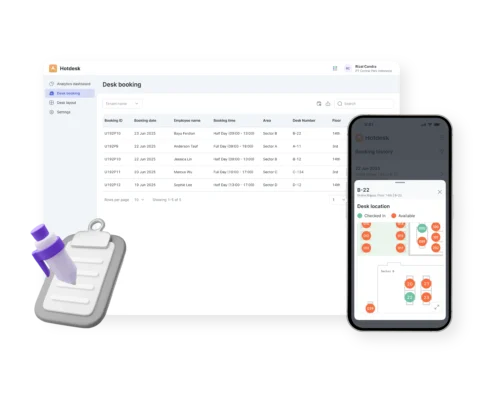 Mekari Officeless IWMS (Integrated Workplace Management System) desk booking