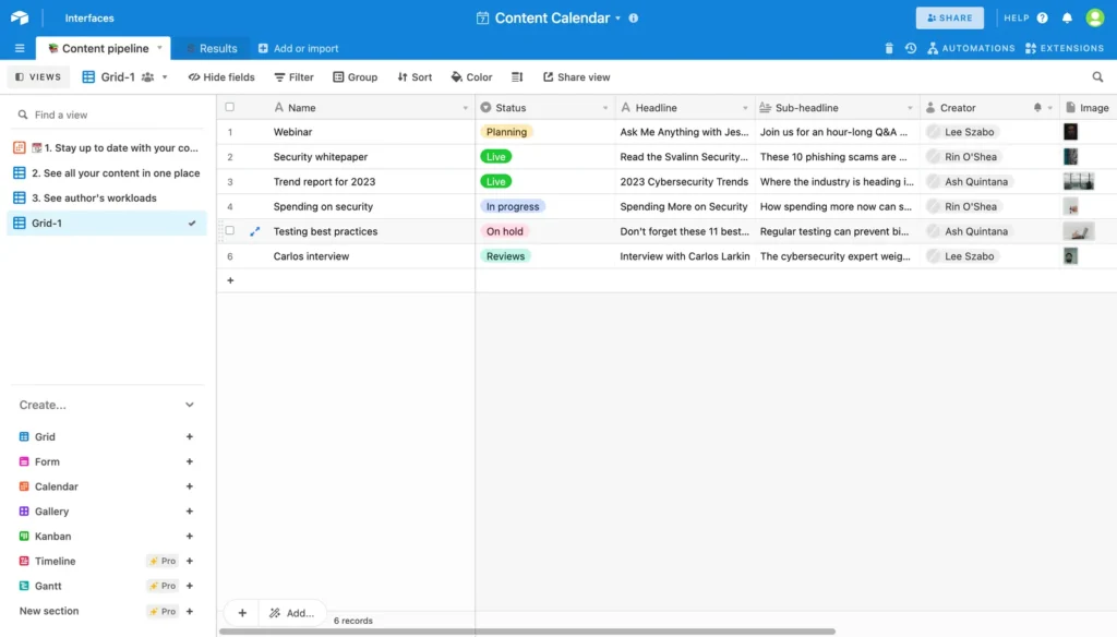airtable no code crm