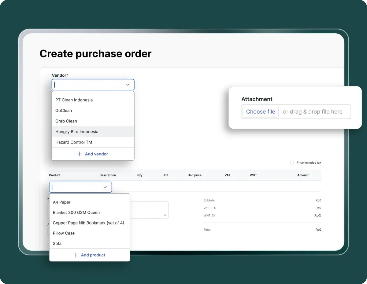 mekari expense software purchase order