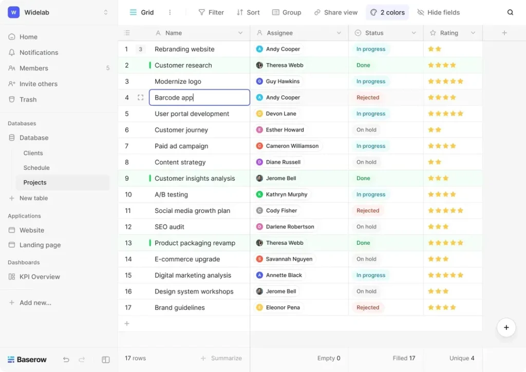 baserow no code open source