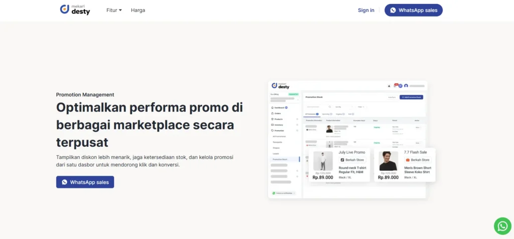 fitur software manajemen promosi