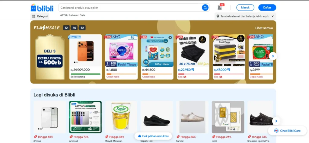 tampilan blibli store