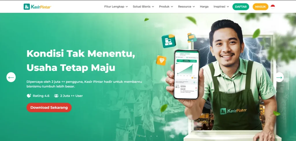 tampilan dasbor kasir pintar pos