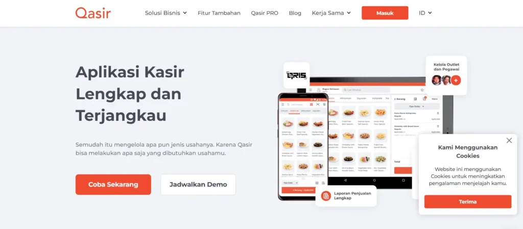 tampilan dasbor qasir pos