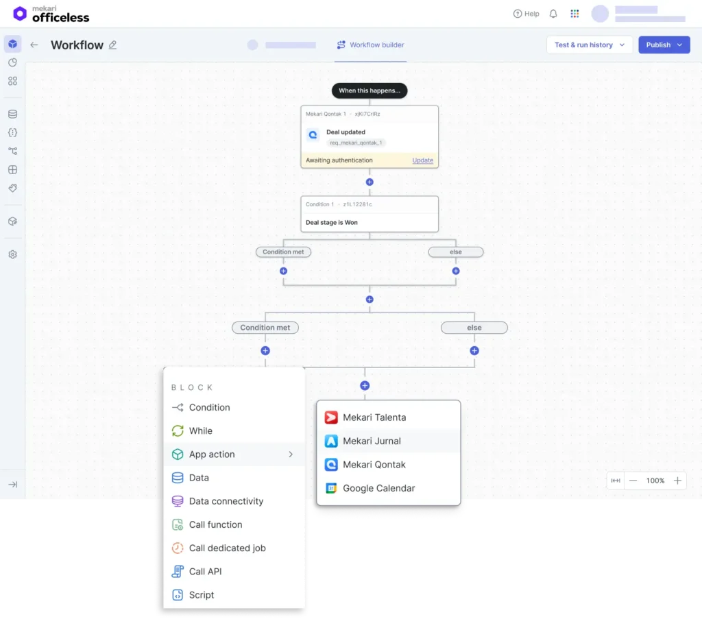 no code workflow automation dari Mekari Officeless