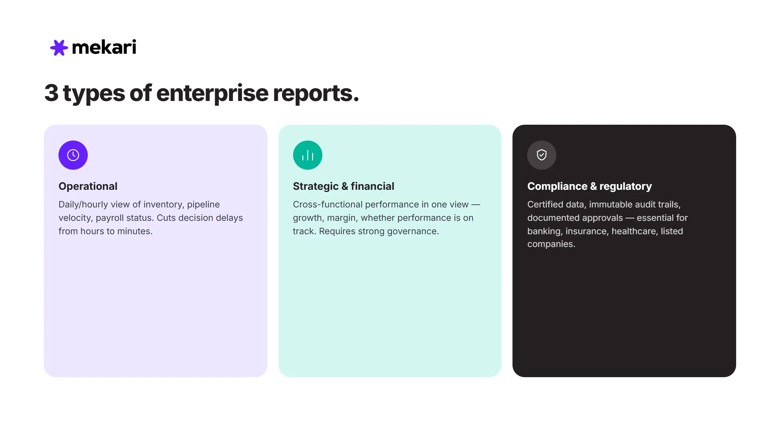Three Types of Enterprise Reports